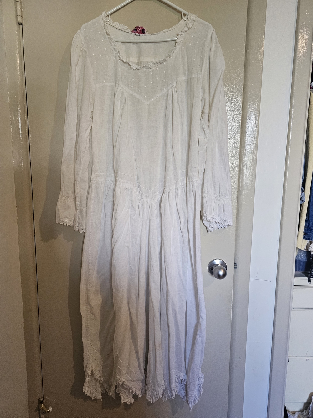 April Cornell White Long Sleeve Boho Maxi Dress